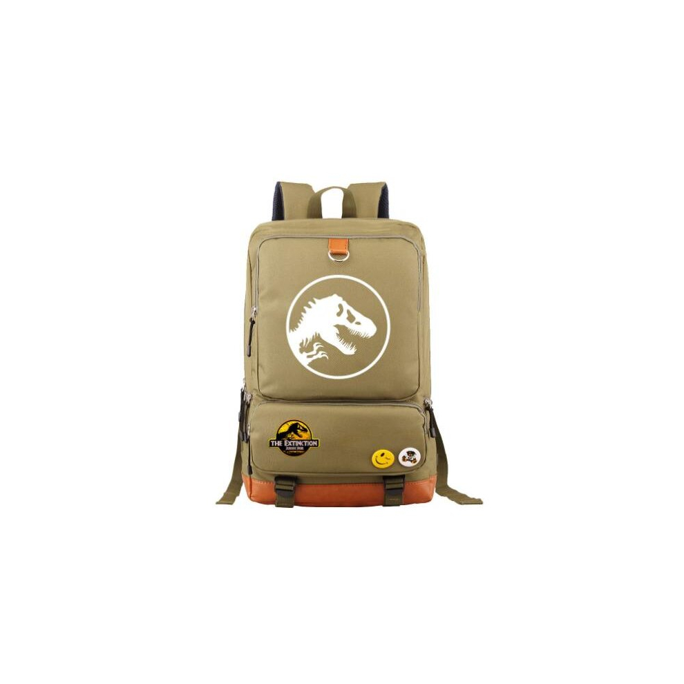 Backpack (Khaki) Luxurious Jurassic World Park Rucksack Brown