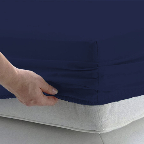 (NAVY BLUE, DOUBLE) Hotel Quality Fitted Bed Sheets Single Double King 2