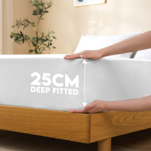 (WHITE, KING) Hotel Quality Fitted Bed Sheets Single Double King