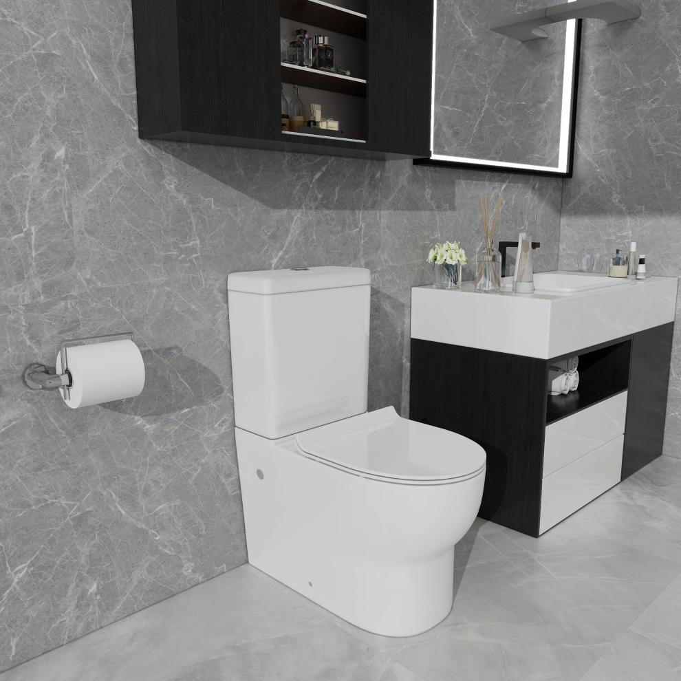 Close Coupled Toilet & Uf Soft Closing Seat Ceramic Dual Flush Cistern 9331924619346