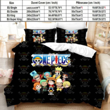 (Double) One Piece Anime Bedding Set Juvenile Monkey Dluffy Quilt And Pillowcase