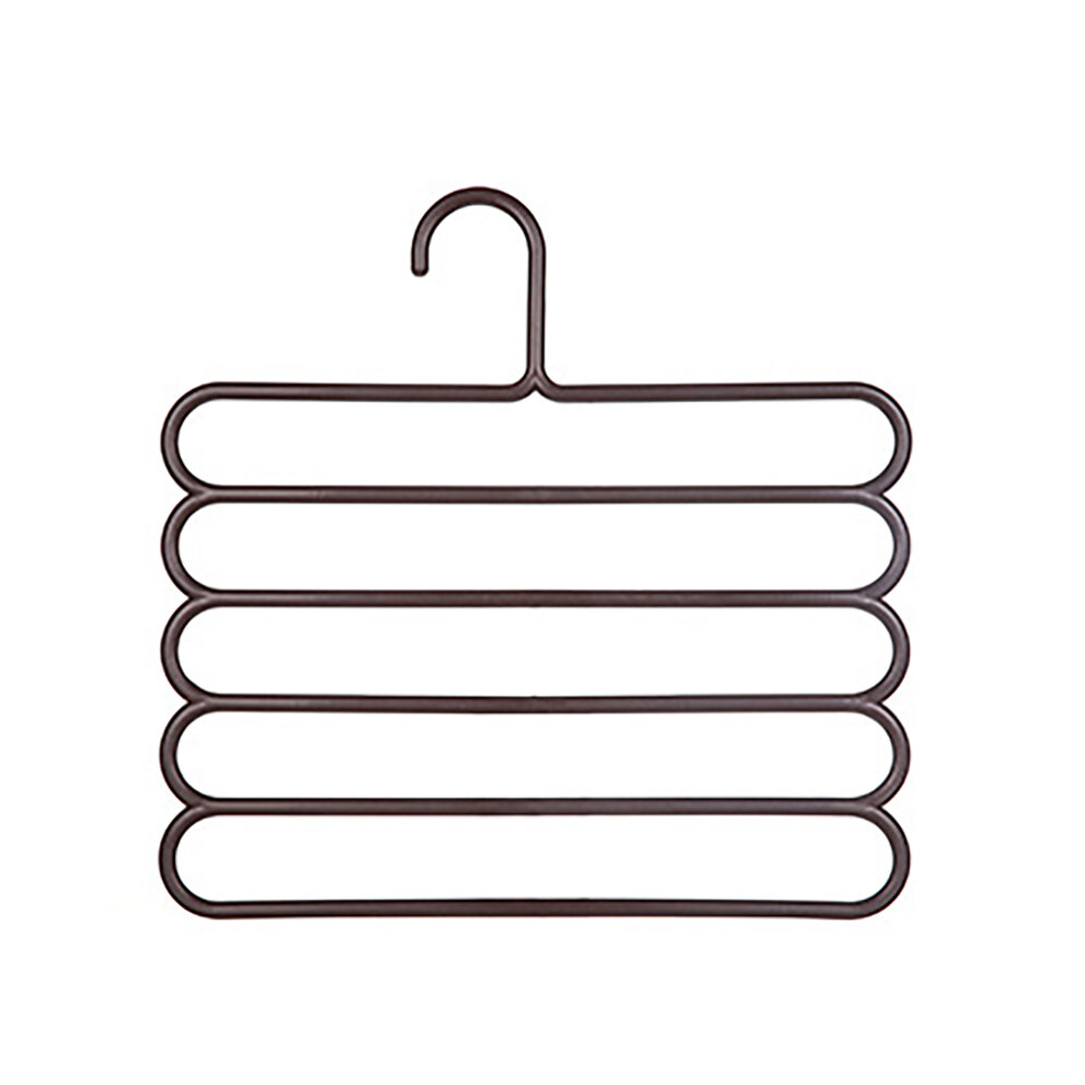 (Coffee) Pants Clothes Trouser Coat Hanger Multi Layer Storage Rack Closet Organizer Rack