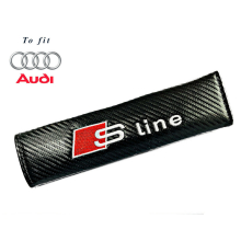 Compatible with S-Line Audi Car SeatBelt Cover Shoulder Pads Safety Carbon Fibre
