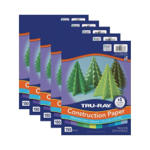 Dixon Ticonderoga Pacon PAC6687-5 Assorted Cool Construction Paper - Pack of 5