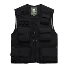 (Black, 7XL) Men Sleeveless Tactical Jacket丨 Outdoor Travel Photography Vest Jacket