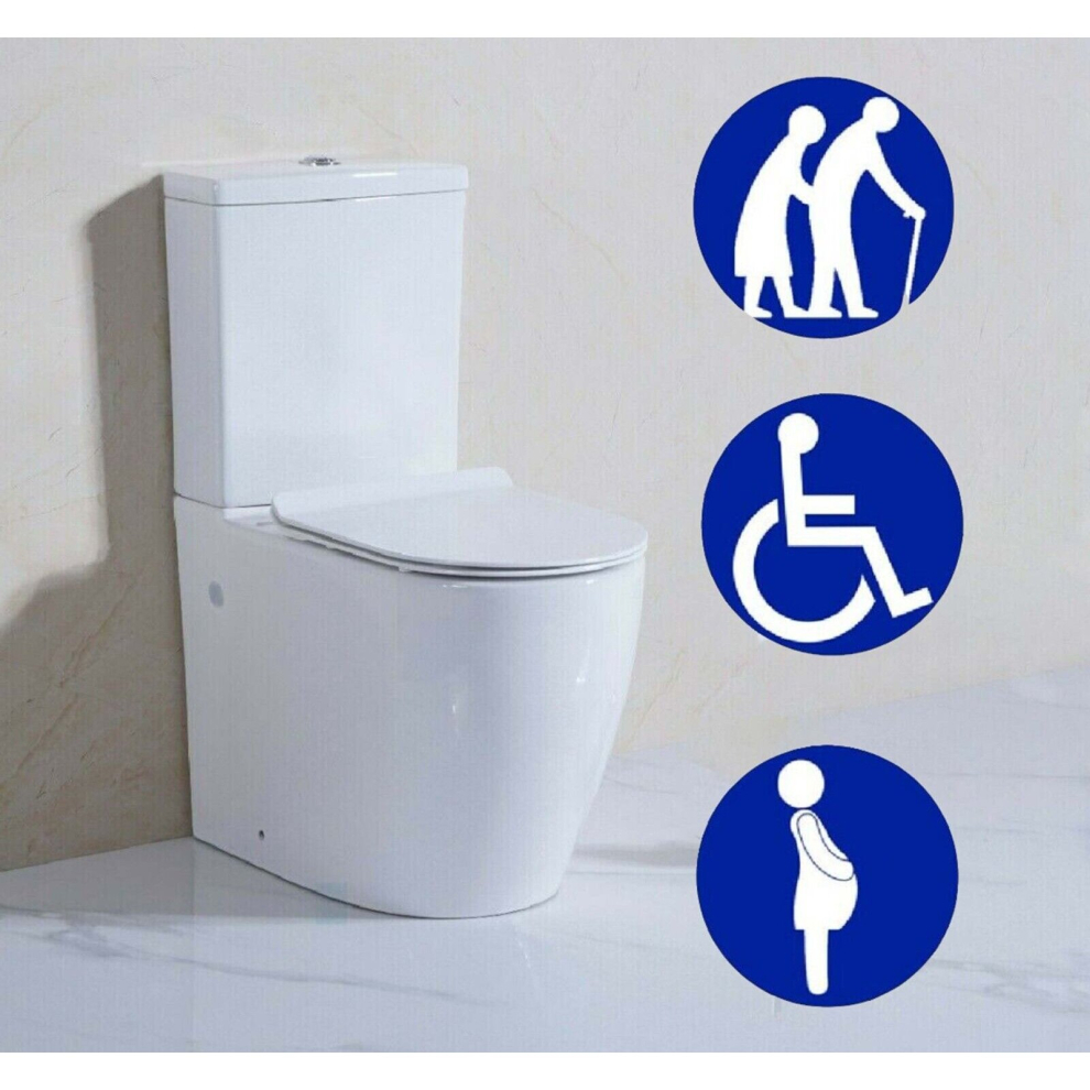 Comfort Height High Close Coupled Toilet Disabled Elderly Soft Close Wc 9331924619377