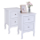2Pcs Two-Tier Bedroom Night Table 2 Drawers Bedside Cabinet White 12