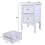 2Pcs Two-Tier Bedroom Night Table 2 Drawers Bedside Cabinet White 10