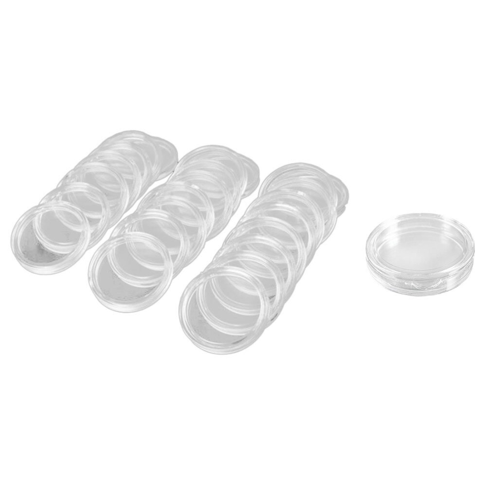 110 Pcs Small Round Transparent Plastic Coin Capsules Box, 10 Pcs 22Mm & 100 Pcs 21Mm