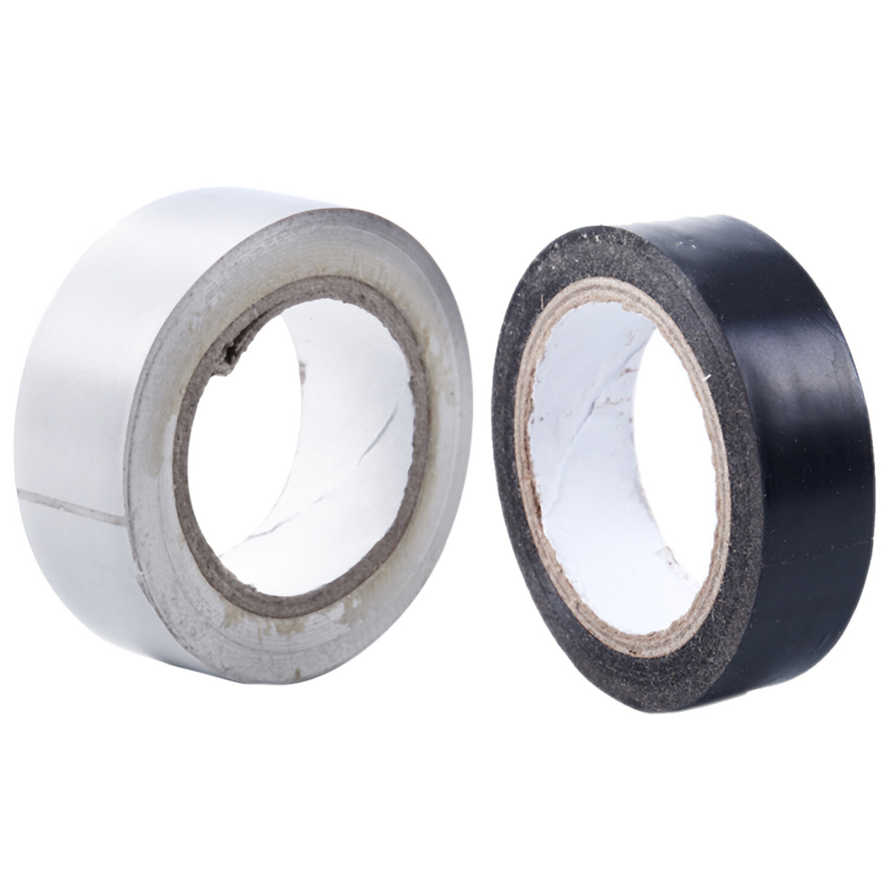 2 Pcs 19mmx10M Duct Waterproof Tape, Black & White