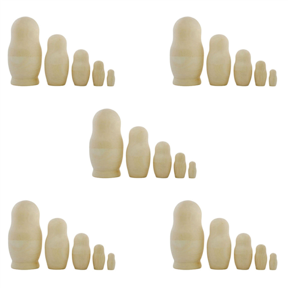 Exogio 25X Unpainted Russian Nesting Dolls Diy Blank Nesting Dolls Unfinished Nesting Doll Kit Matryoshka Nesting Dolls