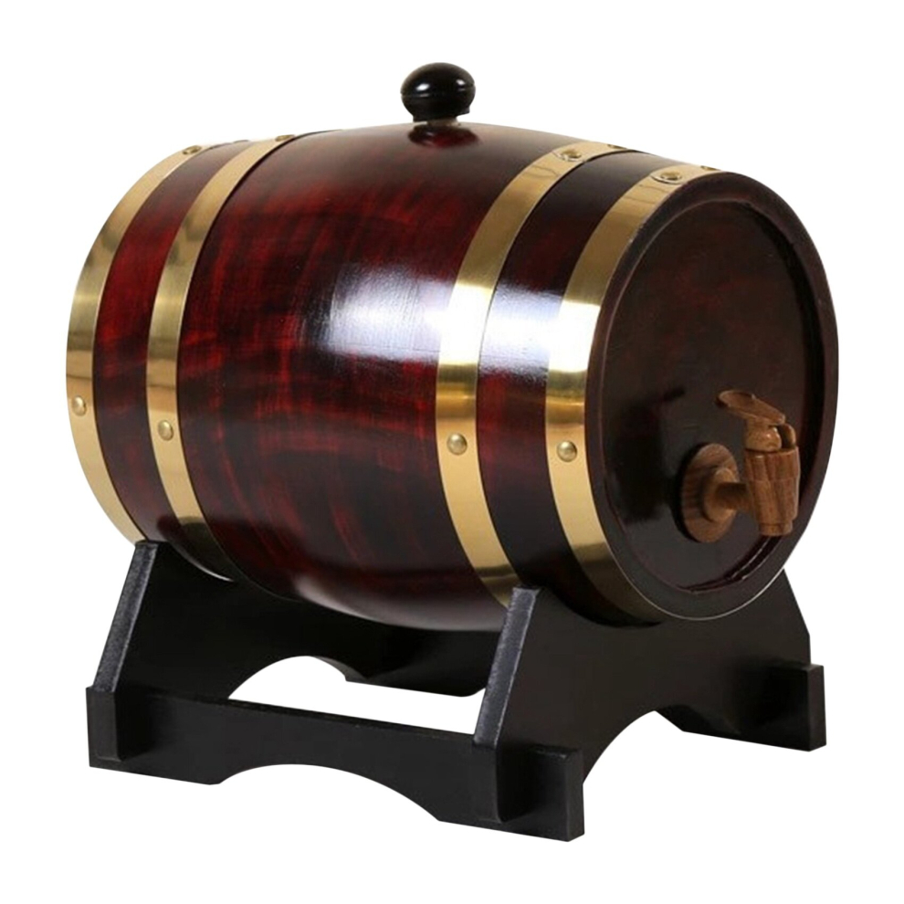 1.5L Whiskey Barrel Dispenser Aging Barrels Home Whiskey Barrel Decanter for Wine Spirits Beer and Liquor