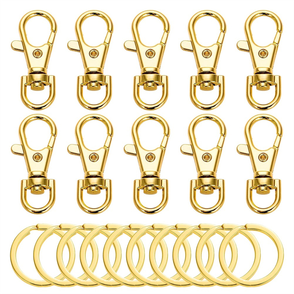 10Set Swivel Clasps Lanyard Snap Hook with Key Ring Clip Lanyard Lobster Claw Clasp Key Chain Rings for Crafts