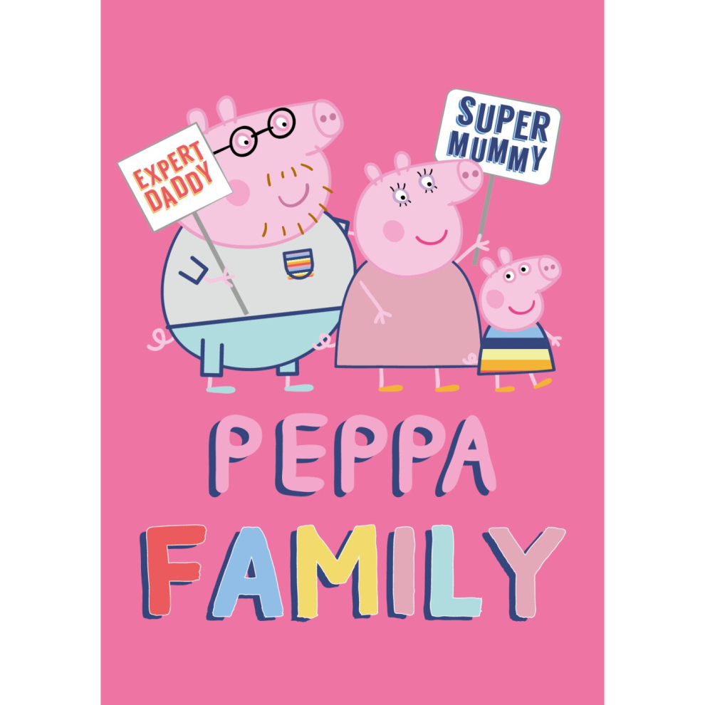 Peppa Pig Fleece Throw Blanket 100 x 140 cm Family Mum and Dad