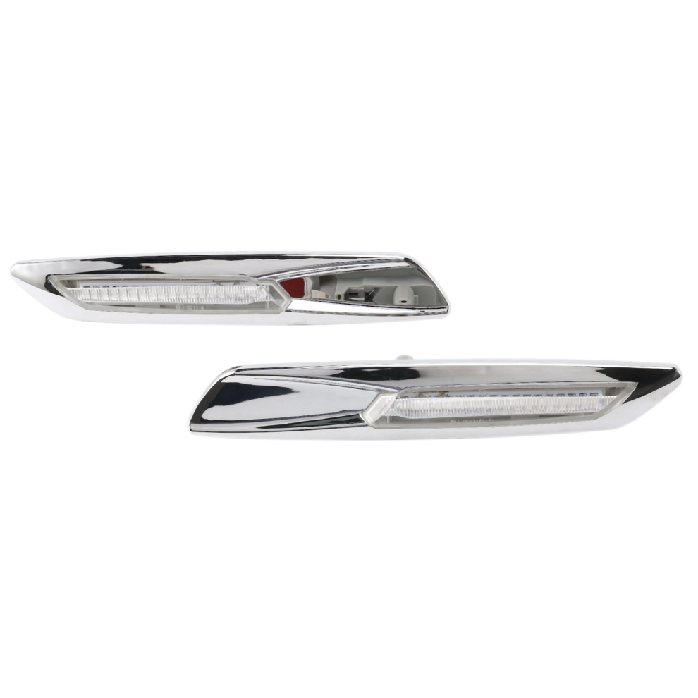 Chrome LED Side Marker Turn Signal Indicator Lights for 3-Series E46/E90/E91/E92 E93