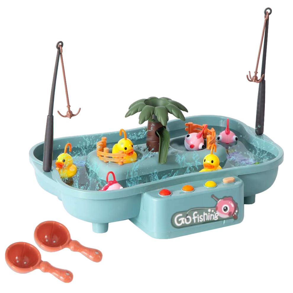 Water Circulating Fishing Game Board Play Set Duck Fishing Game Toy Electronic Toy Fishing Set for Toddlers Boy Girl