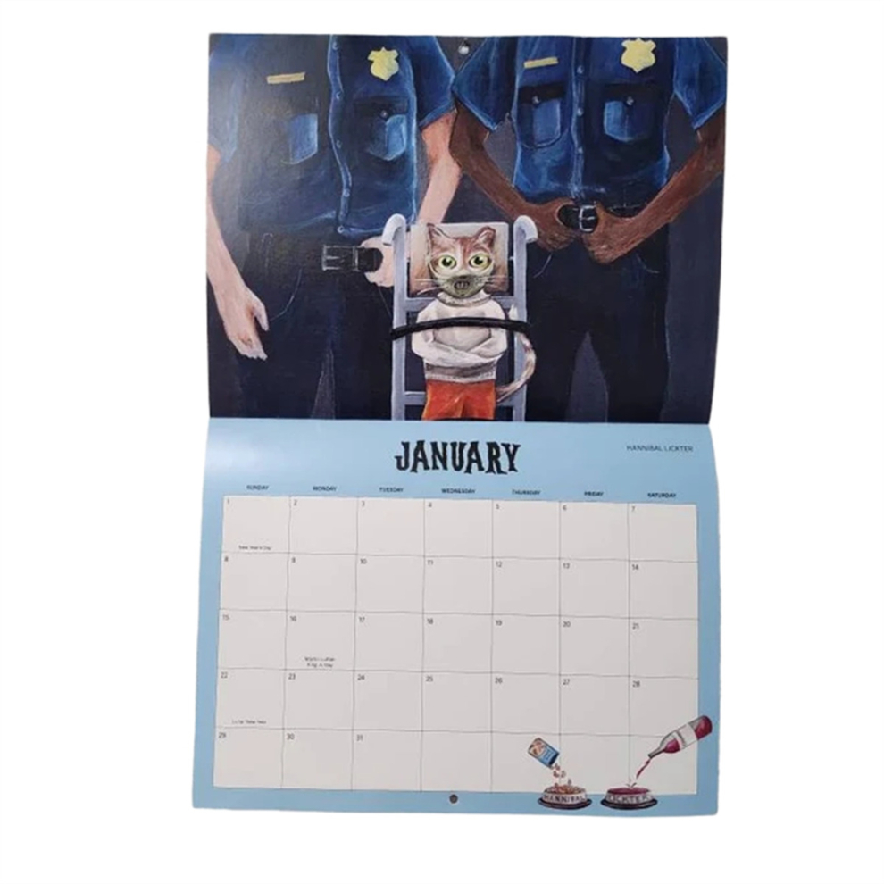 Scaredy Cats 2024 Monthly Calendar, Horror Movie Parody 12-Month Wall Calendar