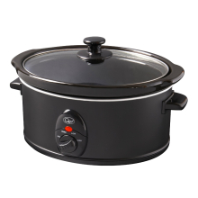 (3.5 L) Quest Black Slow Cookers / Compact Stainless Steel / 3 Temperature Settings / Toughened Glass Lid / Dishwasher Safe Bowl