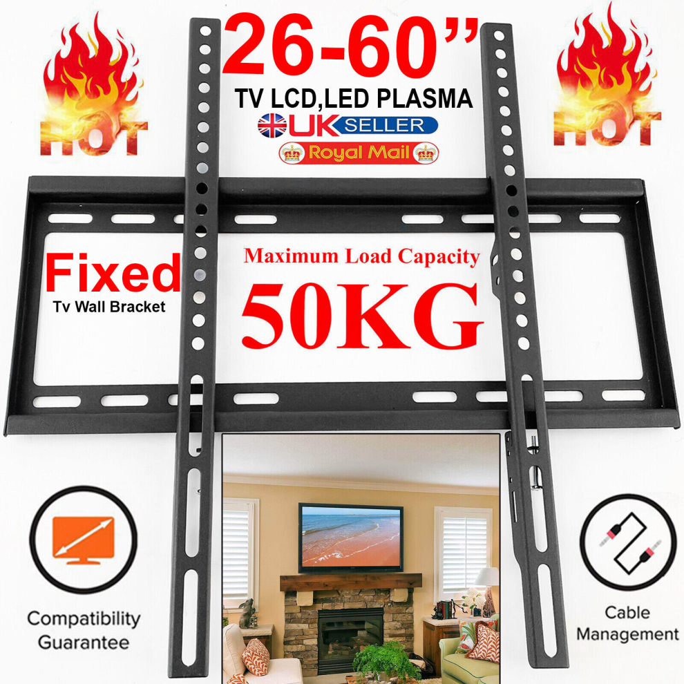 TV Wall Bracket Mount For 26 32 37 40 42 50 55 60 Upto 62" Inch Plasma LCD LED