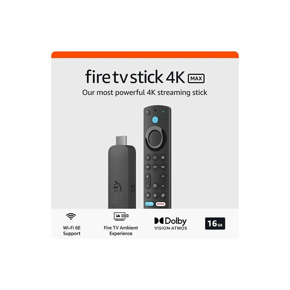Amazon Fire Tv Stick 4K Max Streaming Device 16Gb Wi-Fi 6E, Ambient Experience (2Nd Gen 2023)