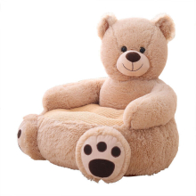 (Light brown bear) Child Gifts Kids Plush Sofa Seat Bear Panda Soft Chair Toddlers Armchair Cushion