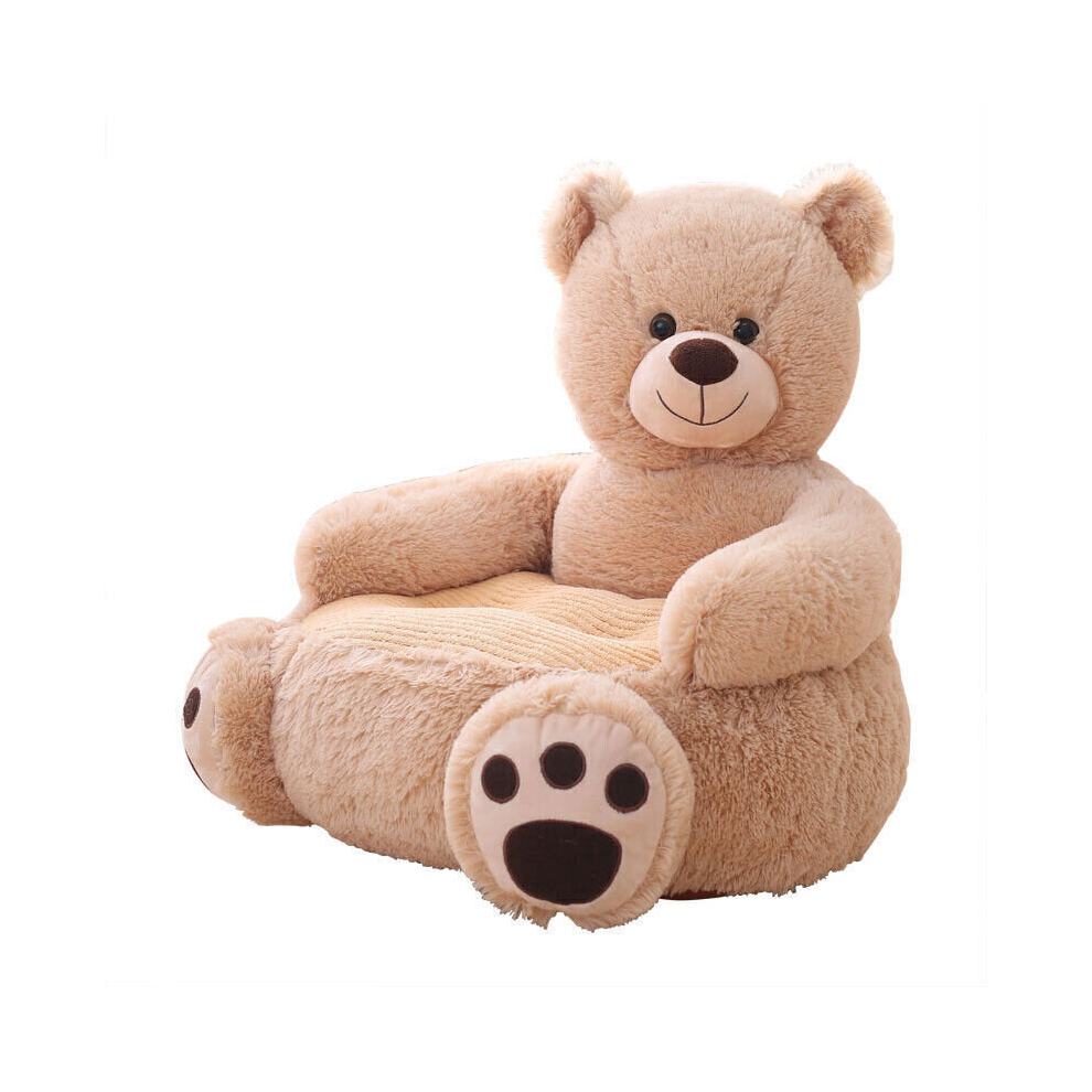 (Light brown bear) Child Gifts Kids Plush Sofa Seat Bear Panda Soft Chair Toddlers Armchair Cushion