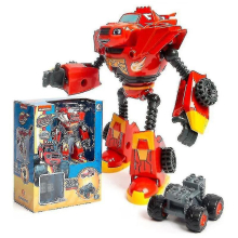 (Red) Blaze Monster Machines Anime Figure Cartoon Plastic/alloy Deformed Car Action Figure Model Kids Toys Children Birthday Gifts - Action Figures