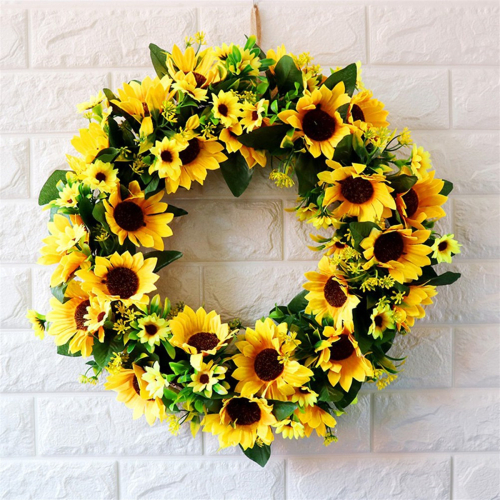 Artificial Sunflower Wreath Springtime All Year Around Flower 1
