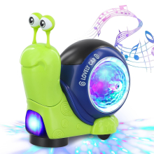 Crawling Snail Baby Toy with LED Lights & Music - Safe ABS, Crawls on Floor & Carpet, Sensory Interactive Toy for 1-Year-Olds