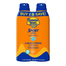 Banana Boat Ultra Mist Sport Performance Broad Spectrum Sun Care Twin Pack Sunshine Screen SpraySPF 30, 6Ounce by Banana Boat