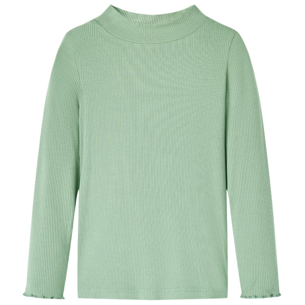 (mint, 116) Kids' T-shirt with Long Sleeves Children's T Shirt Tee Mock Turtleneck Mint