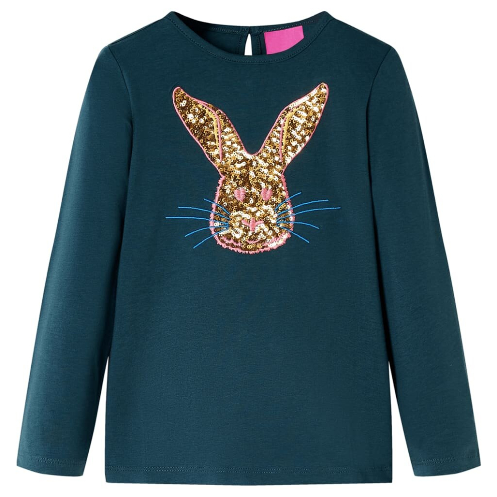 (green, 92) Kids' T-shirt With Long Sleeves Children's T Shirt Kids' Tops Tee Rabbit Print