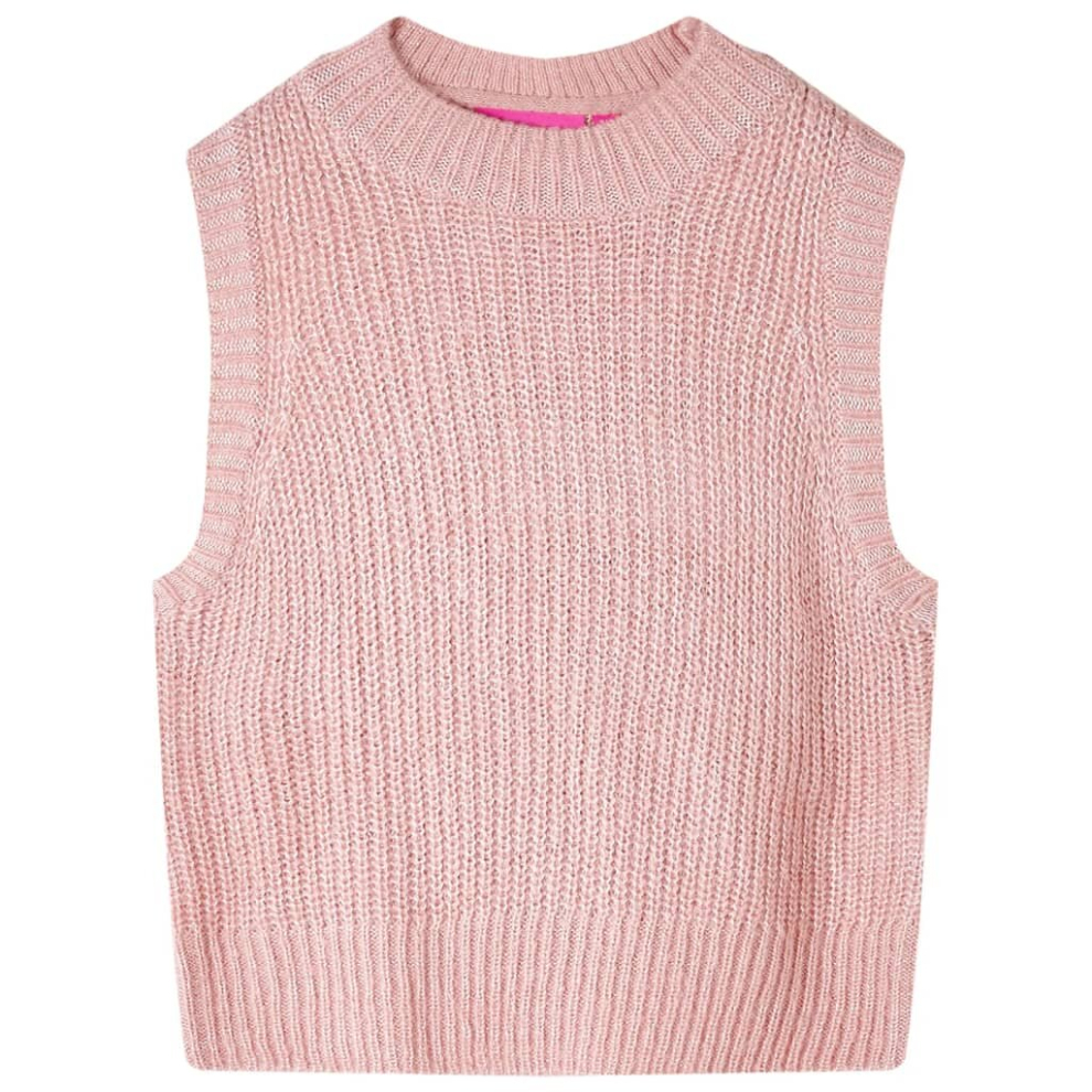 (116) Kids' Sweater Children Vest Sleeveless Sweater Tank Top Knitted Light Pink