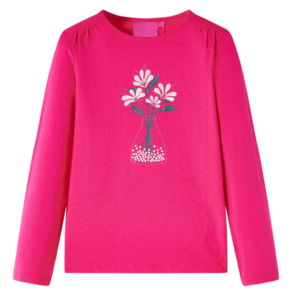 (pink, 140) Kids' T-shirt with Long Sleeves Children's T Shirt Kids' Tops Tee Flower Print