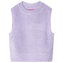 (104) Kids' Sweater Children Vest Sleeveless Sweater Tank Top Knitted Light Lilac