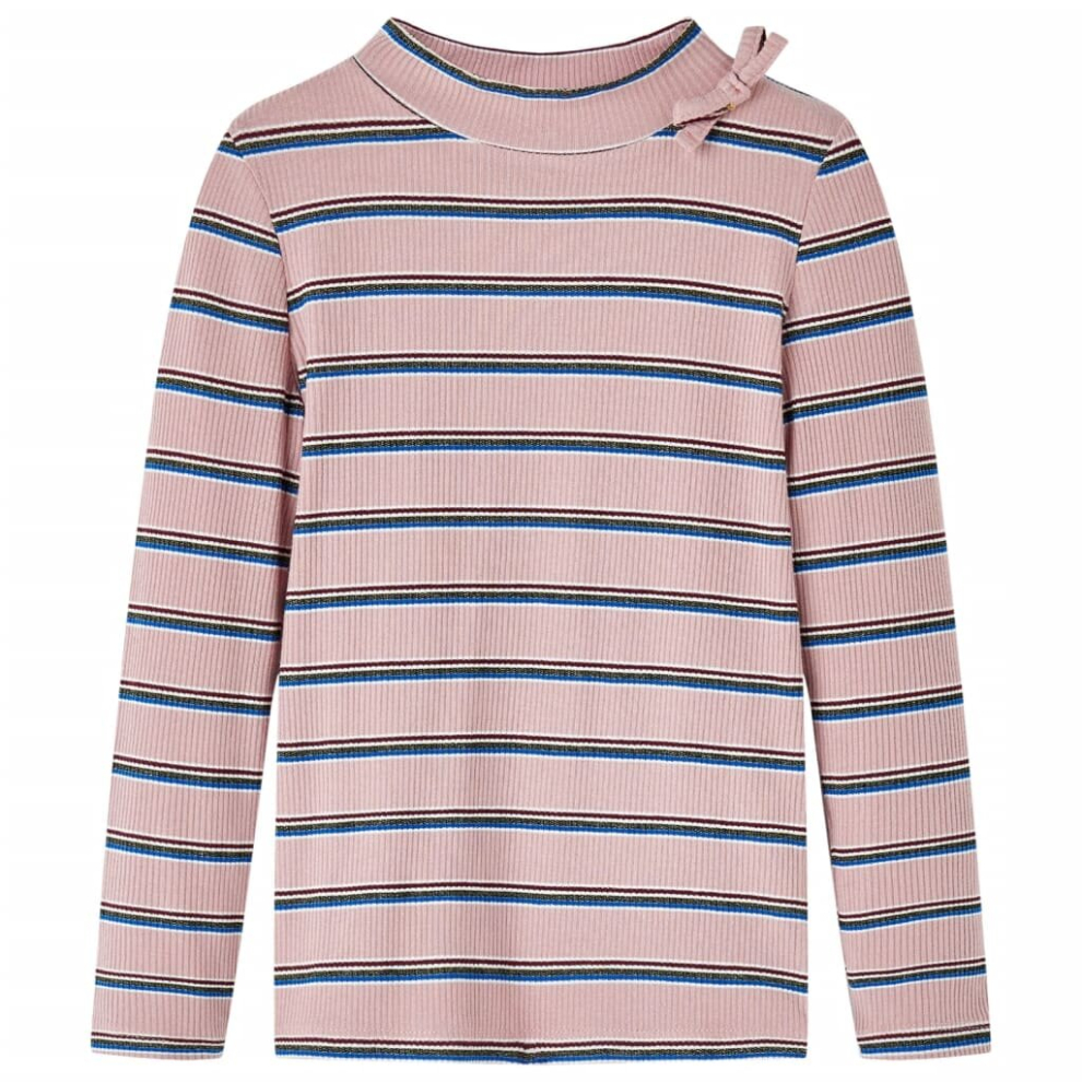 (light pink, 140) Kids' T-shirt with Long Sleeves Children's T Shirt Kids' Tops Tee Striped