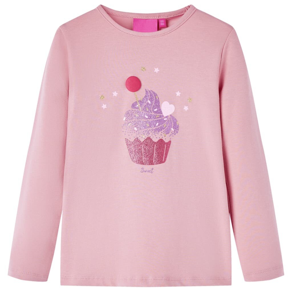 (light pink, 116) Kids' T-shirt with Long Sleeves Children's T Shirt Tops Tee Ice Cream Print