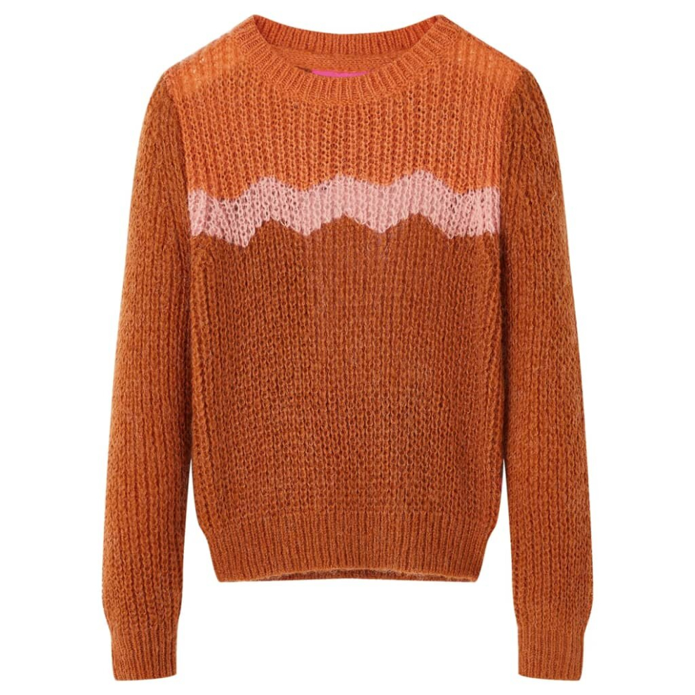 (140) Kids' Sweater Children Toddler Pullover Sweatshirt Knitwear Knitted Cognac