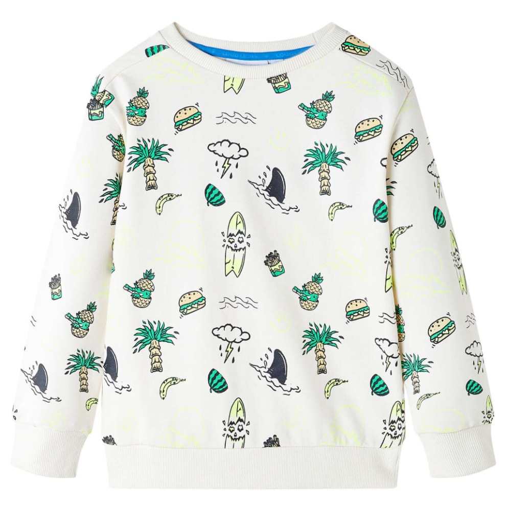 (140) Kids' Sweatshirt Children Long Sleeves Toddler Pullover Kids' Top Soft Ecru