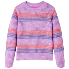 (92) Kids' Sweater Children Sweatshirt Knitwear Stripes Knitted Lilac and Pink