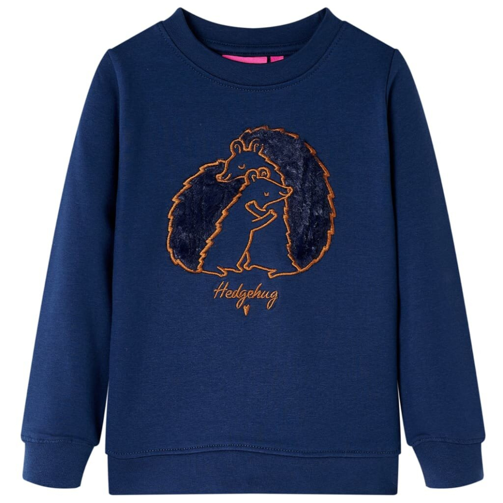 (navy, 116) Kids' Sweatshirt Children's Long Sleeves Pullover Kids' Top Hedgehug Design