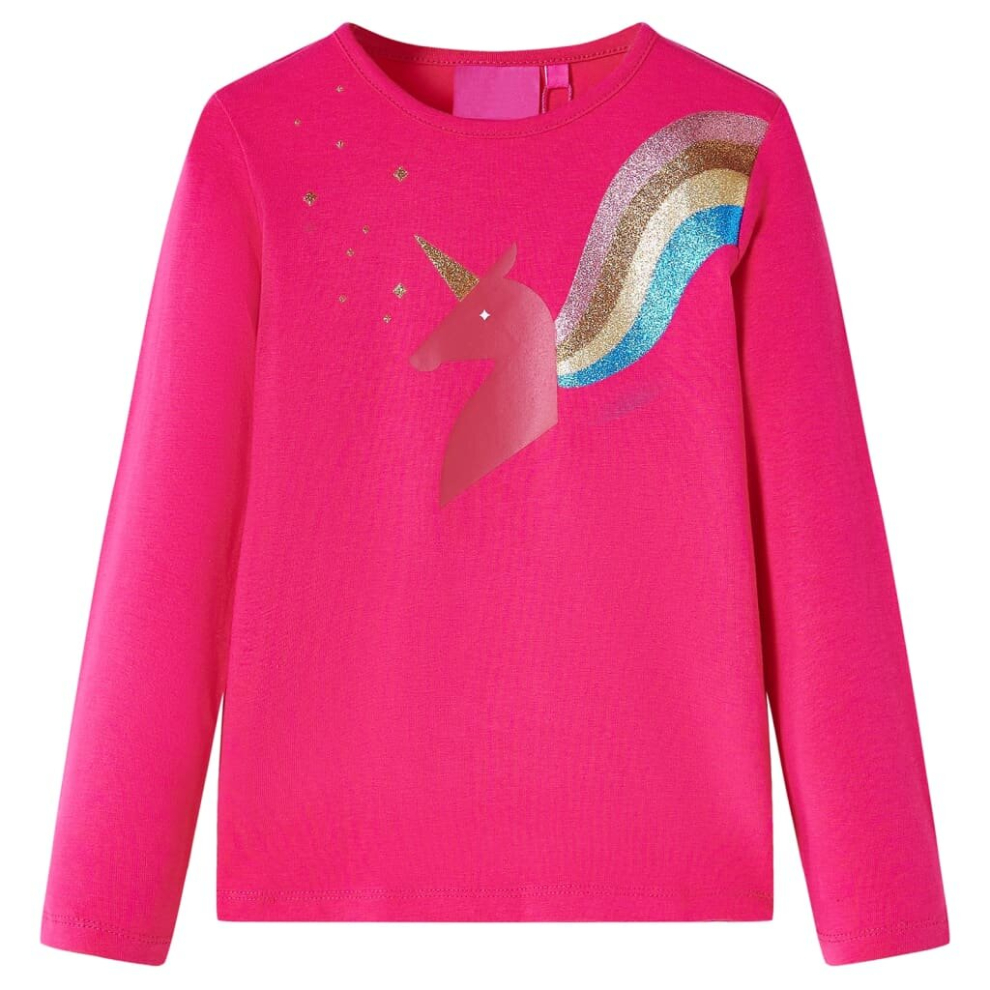 (pink, 104) Kids' T-shirt with Long Sleeves Children's T Shirt Tops Tee Unicorn Design