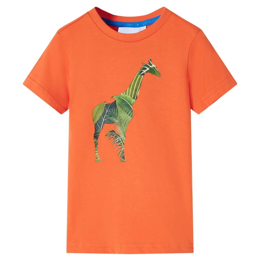 (orange, 92) Kids' T-shirt Short Sleeves Children's T Shirt Tee Kids' Top Giraffe Print