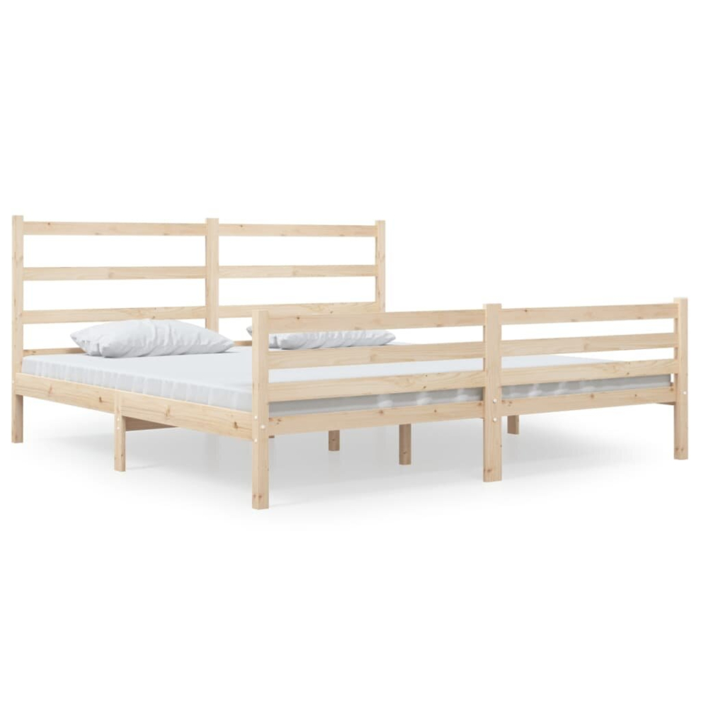 (natural, 140 x 190 cm) vidaXL Solid Wood Pine Bed Frame Home Wooden Bedstead Multi Colours/Sizes