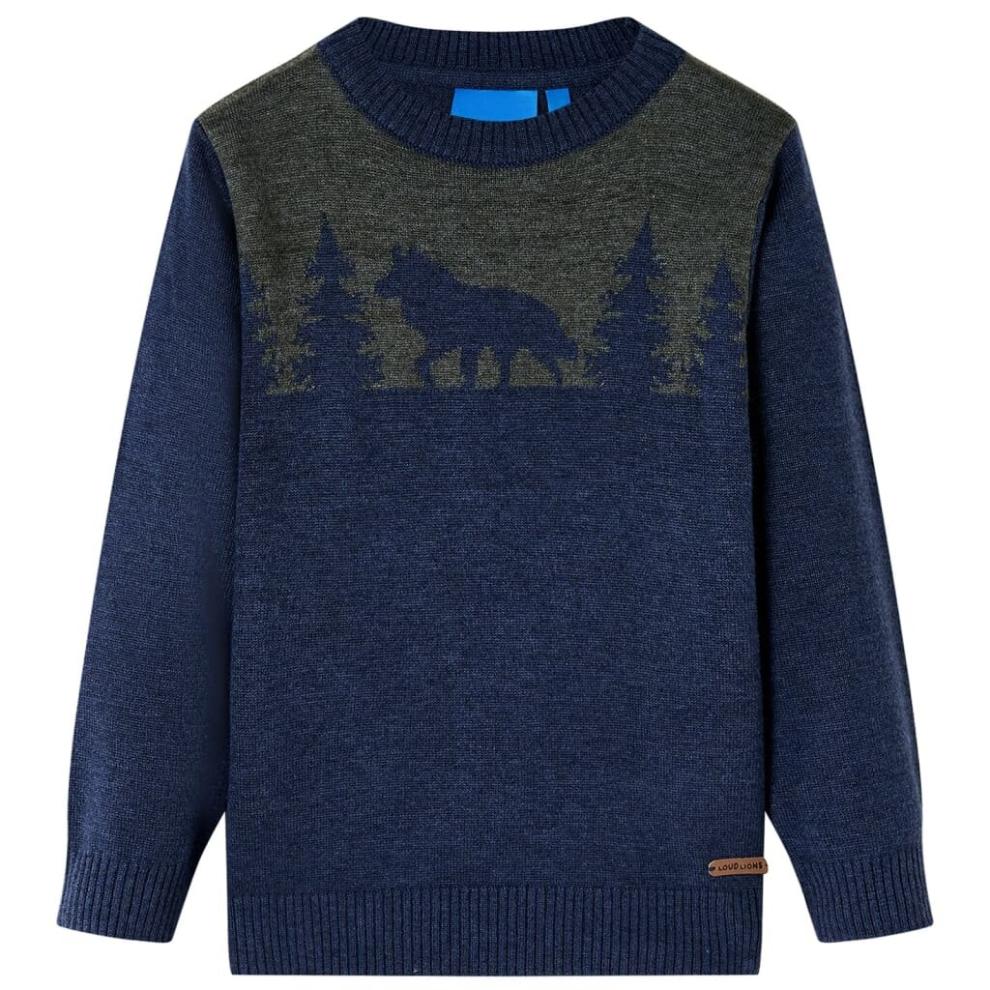 Vidaxl (116) Kids' Sweater Children Toddler Pullover Kids' Sweatshirt Knitwear Knitted Navy Blue
