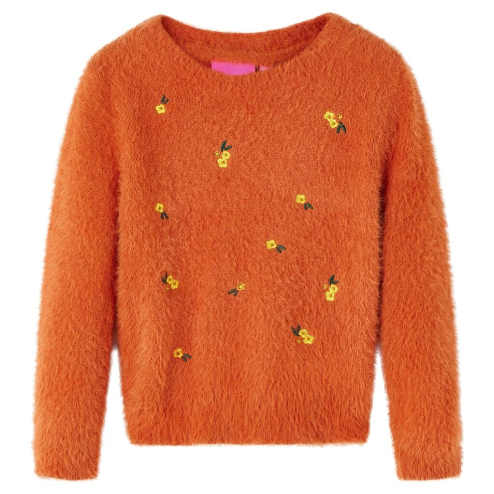 (orange, 128) Kids' Sweater Children Toddler Kids' Tops Sweatshirt Knitwear Knitted Burnt