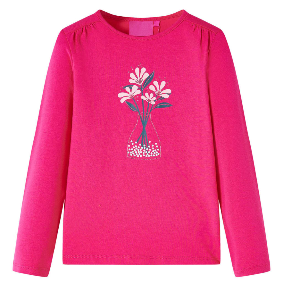 (pink, 128) Kids' T-shirt with Long Sleeves Children's T Shirt Kids' Tops Tee Flower Print