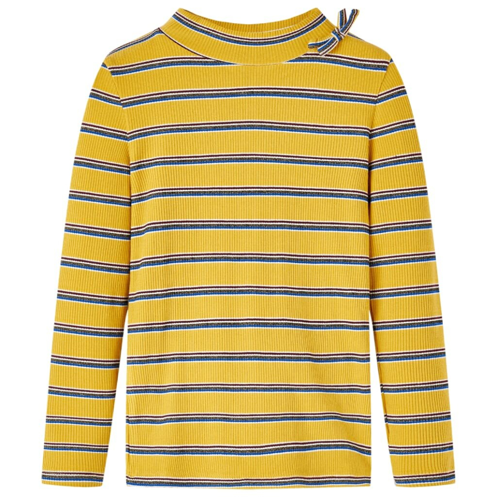 Vidaxl (Ochre, 140) Kids' T-Shirt With Long Sleeves Children's T Shirt Kids' Tops Tee Striped