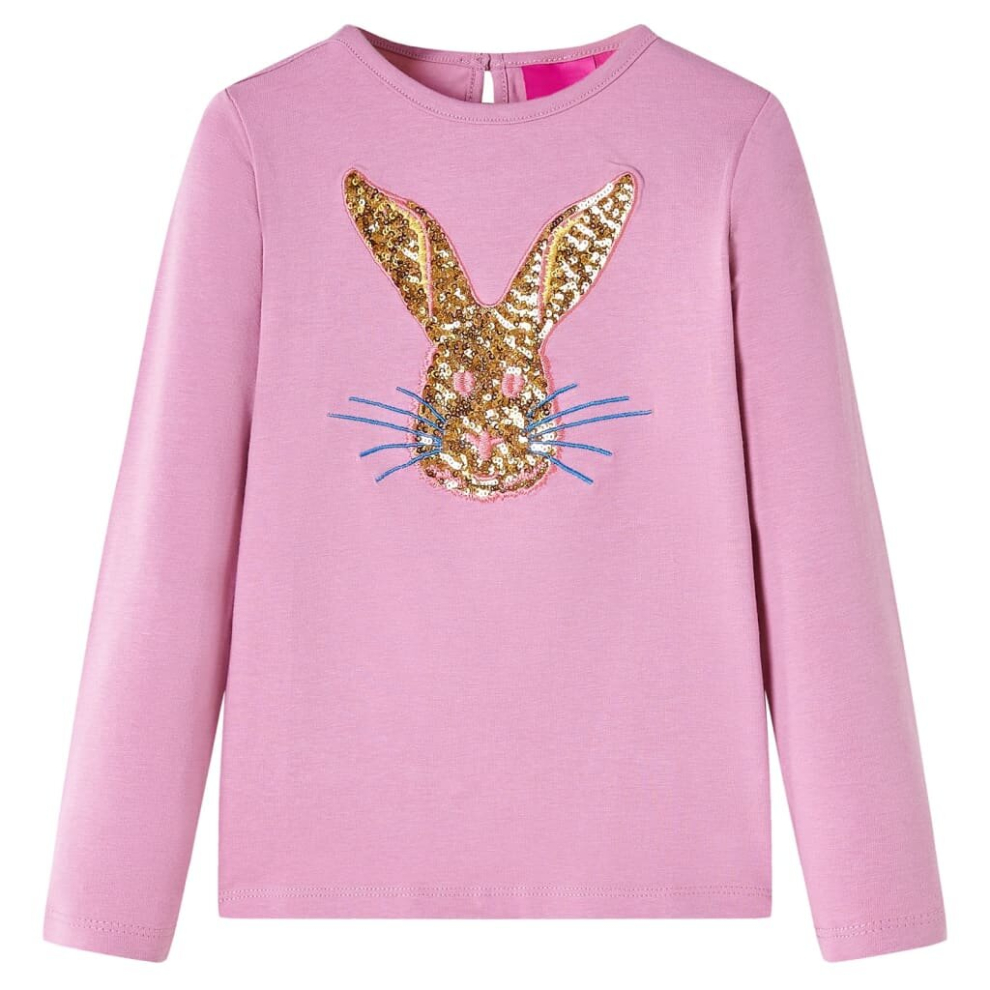 (pink, 92) Kids' T-shirt with Long Sleeves Children's T Shirt Kids' Tops Tee Rabbit Print