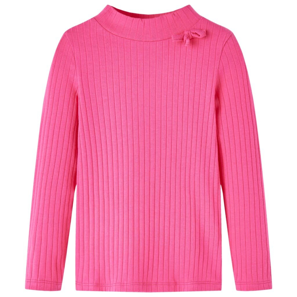 Vidaxl (Pink, 104) Kids' T-Shirt With Long Sleeves Children's T Shirt Kids' Tops Tee Rib-Knit